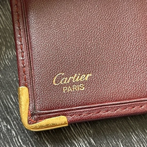Cartier Burgundy Leather Compact Wallet EUC - Picture 5 of 8